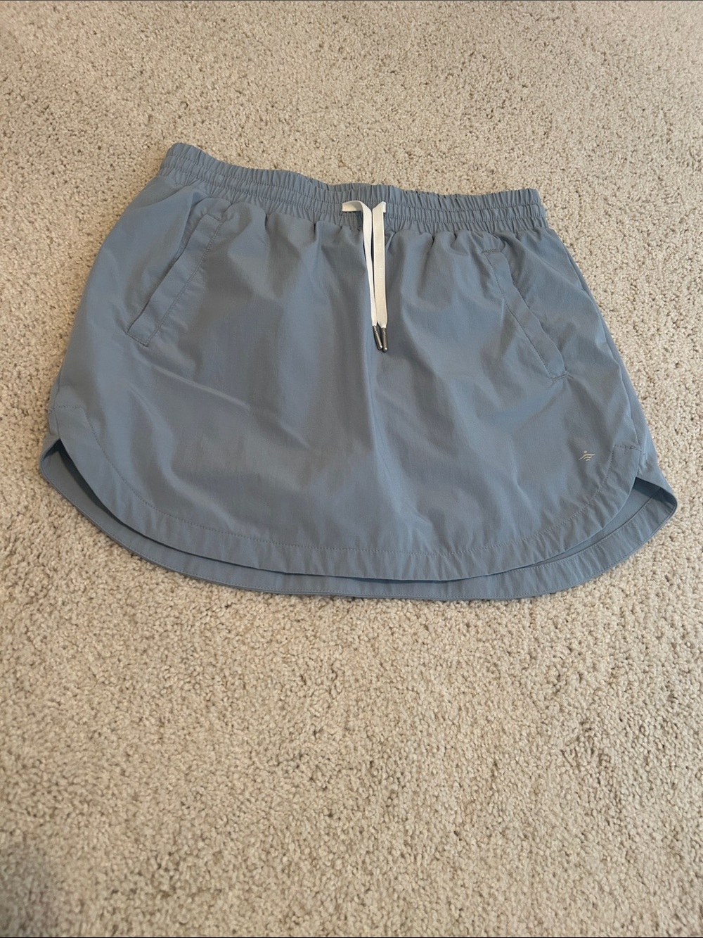 HALARA Light Blue Skater Skirt with Drawstring